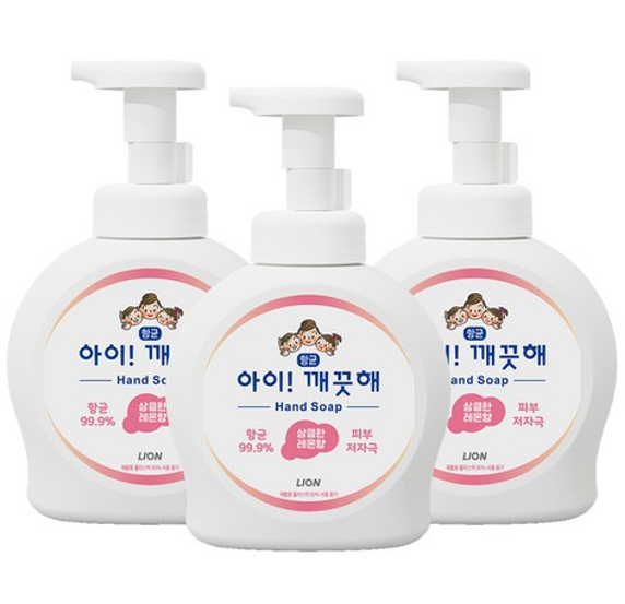 아이깨끗해 항균 폼 핸드워시 레몬향 490ml 3개구성 이미지