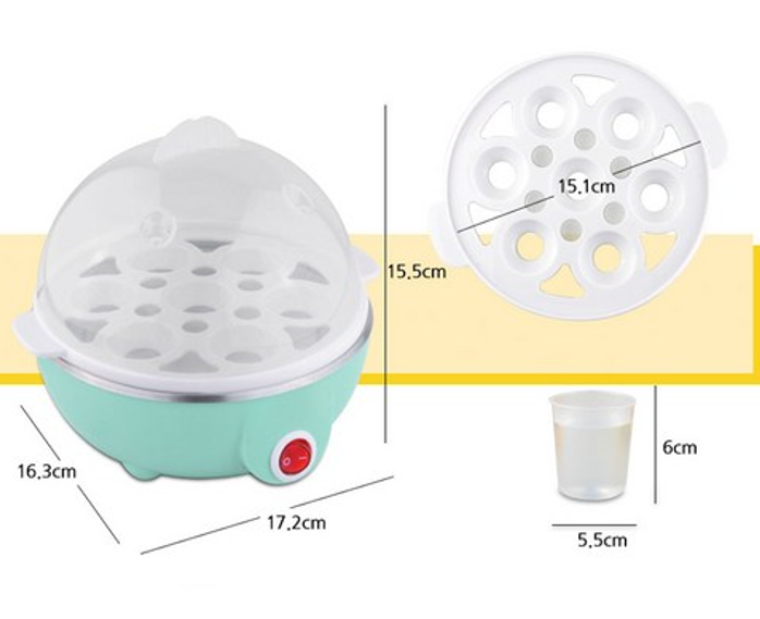 계란찜기 에버튼하우스 CLEL-350ES, 7구 에그쿠커 사용과 세척법 4 에버튼하우스 CLEL-350ES 본체와 계량컵 크기 안내